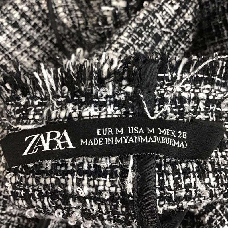 ザラ ZARA ジャケット、上着 ジャケット、ブレザー 7901 031 108 ノーカラー タグ付き M 黒 / ブラック / X 白 / ホワイト / レディース USED 古着 中古 10112359
