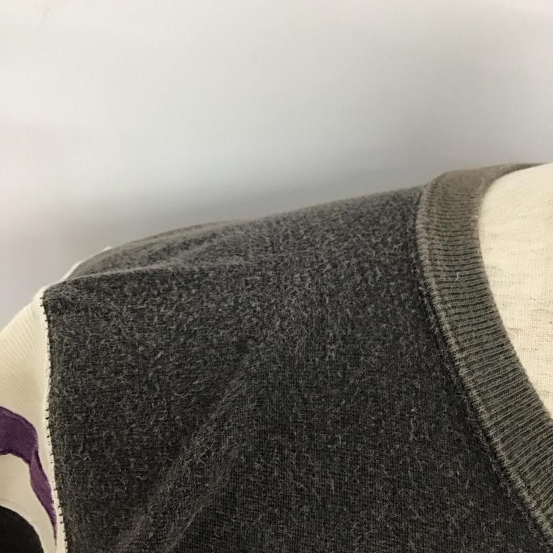 チャンピオン Champion Tシャツ 七分袖 カットソー L ロゴ、文字 黒 / ブラック / X 白 / ホワイト / X 紫 / パープル /  メンズ USED 古着 中古 10111205