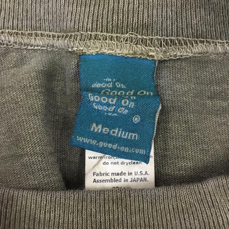 グッドオン Good On カットソー 七分袖 後染 M 無地 カーキ / カーキ / メンズ USED 古着 中古 10106301