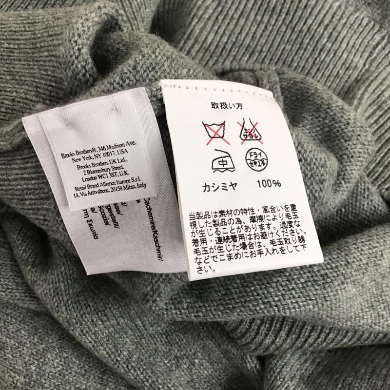 ブルックスブラザーズ BROOKS BROTHERS ニット、セーター 長袖 長袖ニットカットソー ニット セーター Vネックニット M 無地 灰 / グレー / メンズ USED 古着 中古 10112571