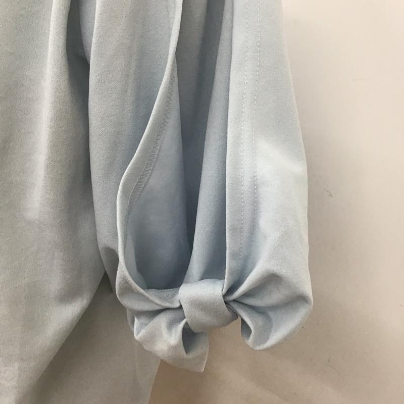 セシルマクビー CECIL McBEE カットソー 半袖 半袖カットソー 無地Tシャツ クルーネックカットソー パフスリーブ M 無地 水色 / ライトブルー / レディース USED 古着 中古 10113795