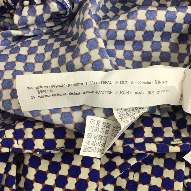 ザラ ZARA ボトムス ボトムス 7901 062 050 イージーパンツ ワイドパンツ M 総柄 青 / ブルー / X 茶 / ブラウン / X アイボリー / アイボリー / レディース USED 古着 中古 10108569