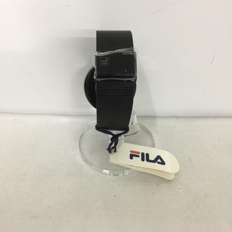 フィラ FILA 腕時計 アナログ(クォーツ式) 38-161 箱有 ロゴ、文字 黒 / ブラック / レディース USED 古着 中古 10134941