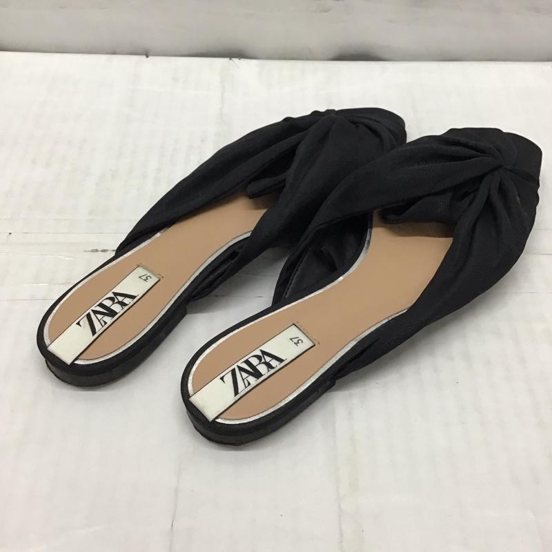 ザラ ZARA ミュール ミュール 7526 001 040 37 無地 黒 / ブラック / レディース USED 古着 中古 10118413