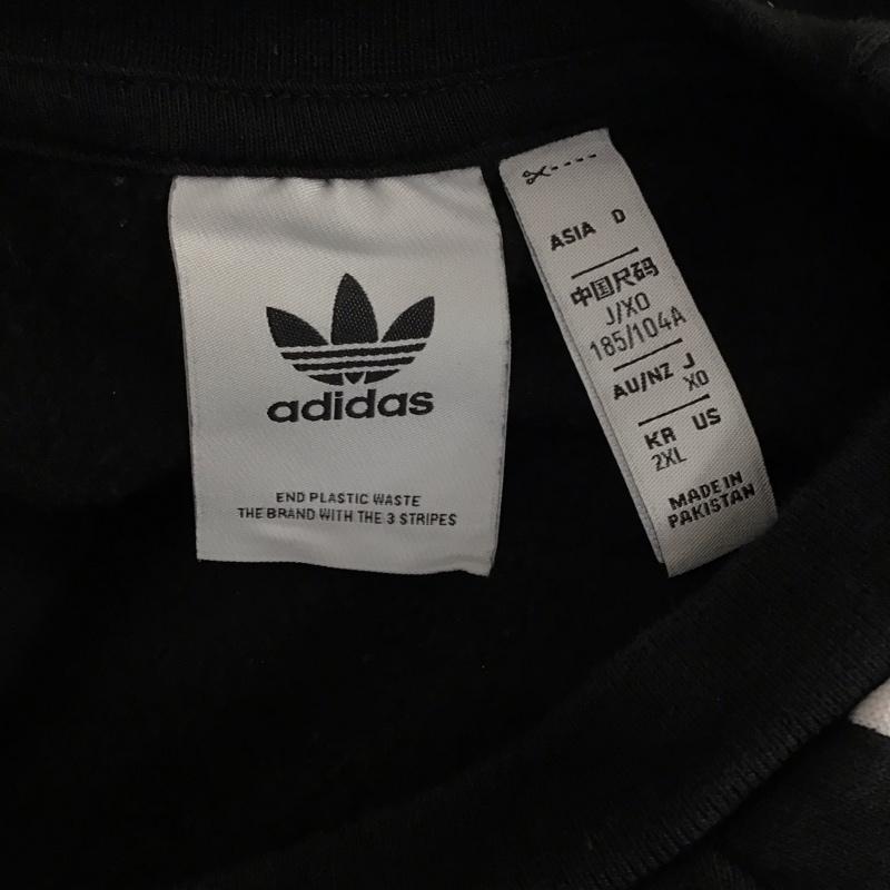 アディダス adidas トレーナー 長袖 GN3545 3DTrefoil3StripeCrewSweatOriginals 長袖トレーナー ロゴ、文字 黒 / ブラック /  メンズ USED 古着 中古 10117495