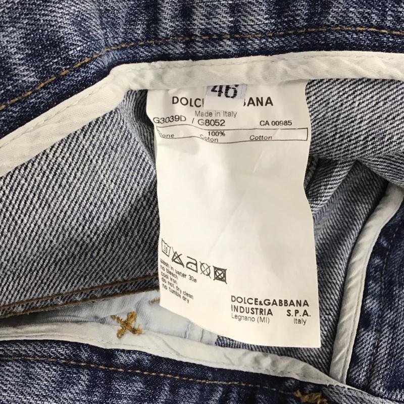 ドルチェアンドガッバーナ DOLCE&GABBANA パンツ デニム、ジーンズ デニムパンツ ワイドパンツ カジュアルパンツ 46インチ プリント インディゴ / インディゴ / メンズ USED 古着 中古 10141255