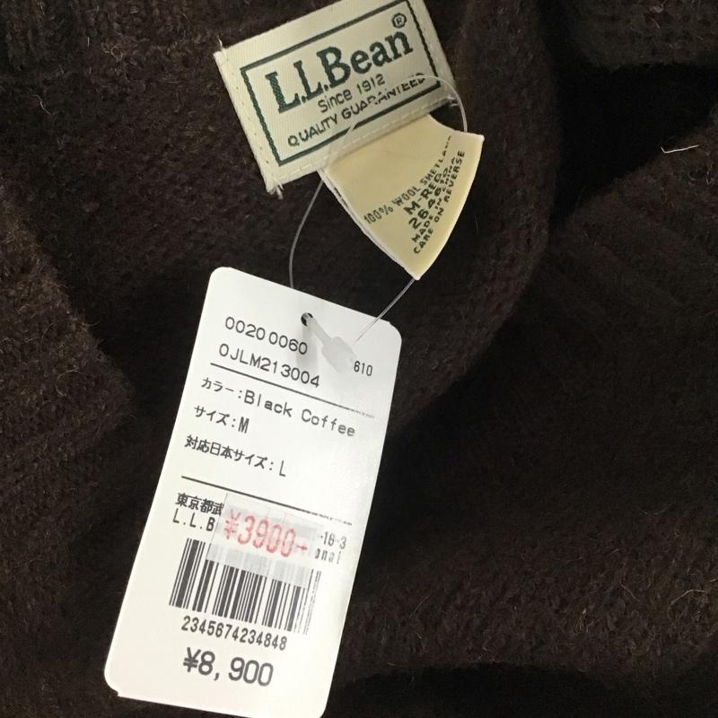 エルエルビーン L.L.Bean ニット、セーター 長袖 264610 Vネック タグ付き ウール M 無地 ダークブラウン / ダークブラウン / メンズ USED 古着 中古 10111245