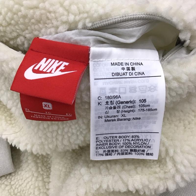 ナイキ NIKE ジャケット、上着 ジャンパー、ブルゾン bq6546-070 SWOOSHFULLZIPJACKET ボアフリースジャケット ジップアップジャケット XL ロゴ、文字 白 / ホワイト / メンズ USED 古着 中古 10113181
