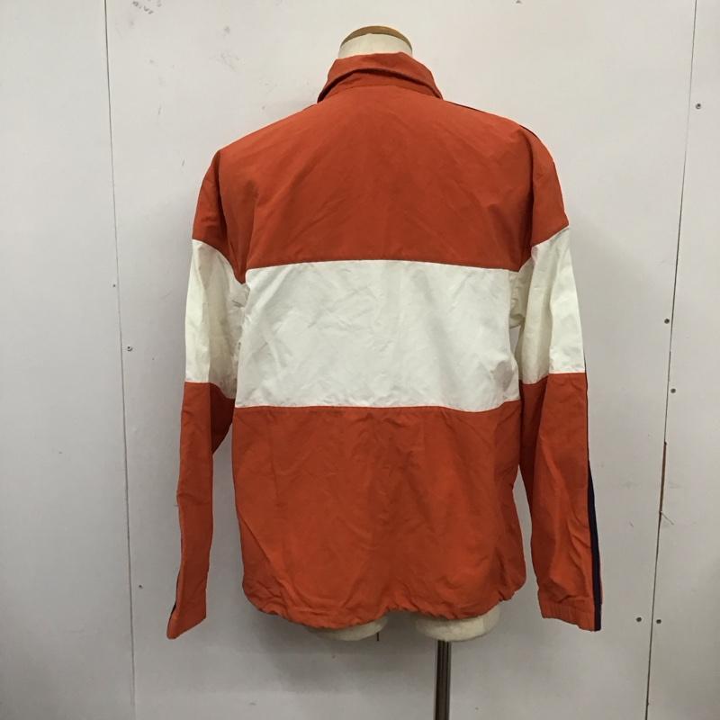 アディダス adidas ジャケット、上着 ジャケット、ブレザー dv3171 コーチジャケット ジップアップジャケット スポーツウェア ロゴ、文字 白 / ホワイト / X 橙 / オレンジ / メンズ USED 古着 中古 10123960