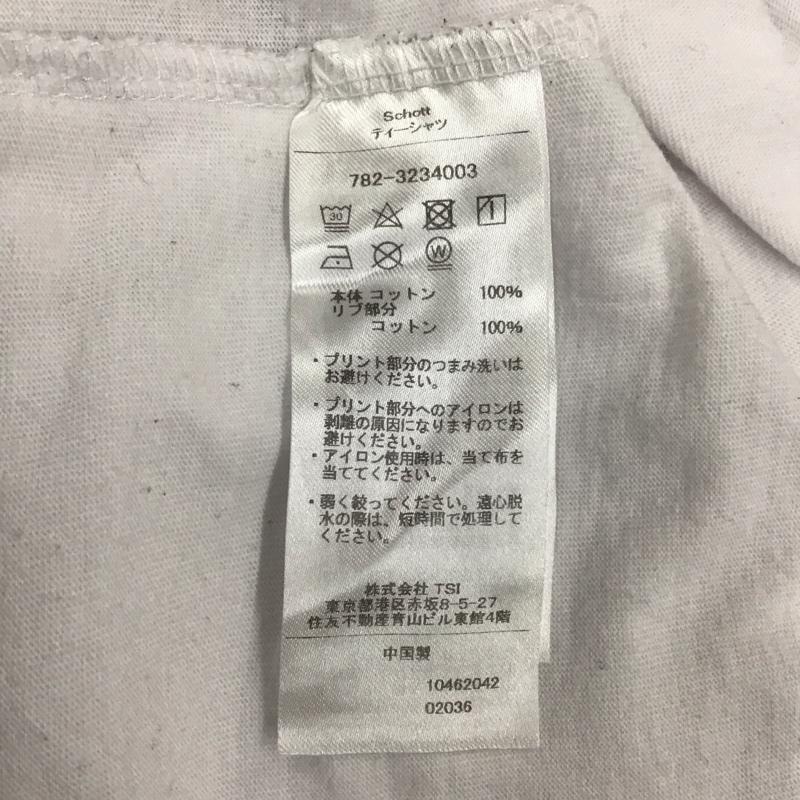 ショット schott Tシャツ 半袖 半袖カットソー プリントTシャツ クルーネックカットソー M プリント 白 / ホワイト / メンズ USED 古着 中古 10120537