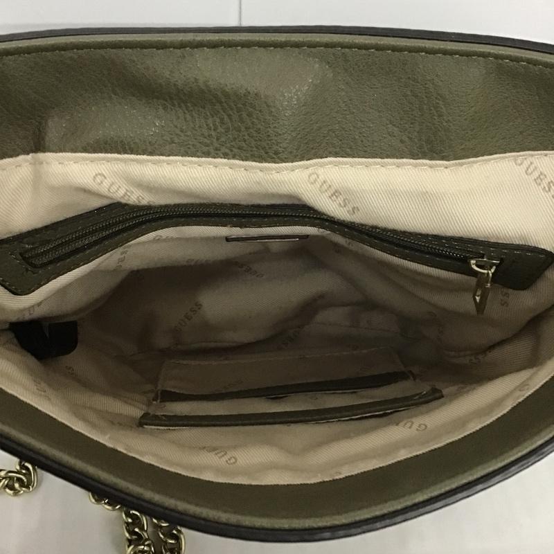 ゲス Guess ショルダーバッグ ショルダーバッグ DIXIE CROSSBODY FLAP VB457121 レザー ロゴ、文字 カーキ / カーキ / X 金 / ゴールド / レディース USED 古着 中古 10100792