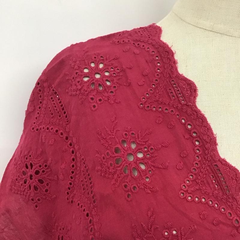 サマンサモスモスブルー Samansa Mos2 blue カットソー 半袖 1706715 フレンチスリーブ FREE 刺繍 ボルドー / ボルドー /  レディース USED 古着 中古 10109057