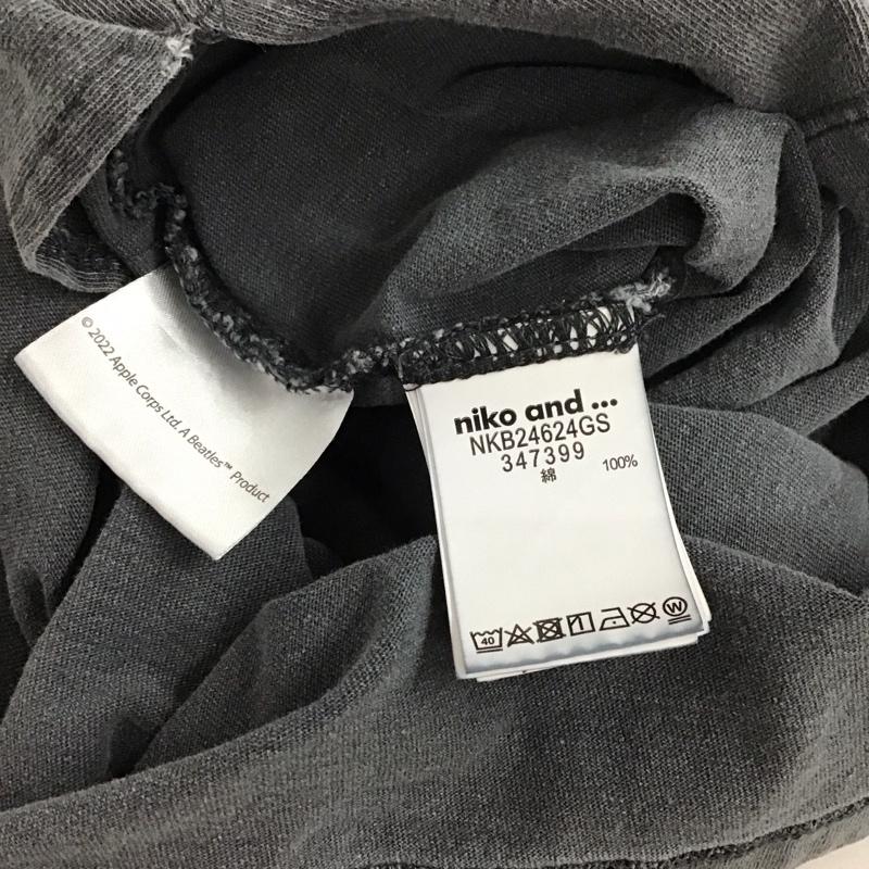ニコアンド niko and... Tシャツ 半袖 ビートルズ ビッグシルエット プリント チャコールグレー / チャコールグレー / レディース USED 古着 中古 10128582