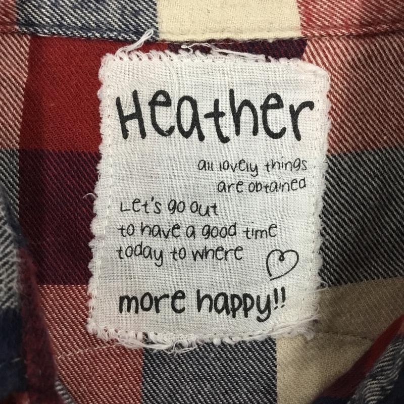 ヘザー Heather シャツ、ブラウス 長袖 HE060098MW ウエスタンシャツ チェック FREE ロゴ、文字 えんじ / ワインレッド / X アイボリー / アイボリー / X 紺 / ネイビー / レディース USED 古着 中古 10118740