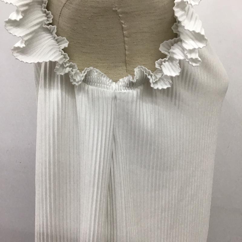 ザラ ZARA カットソー 半袖 ノースリーブカットソー スタンドネック プルオーバー S 無地 白 / ホワイト / レディース USED 古着 中古 10126938