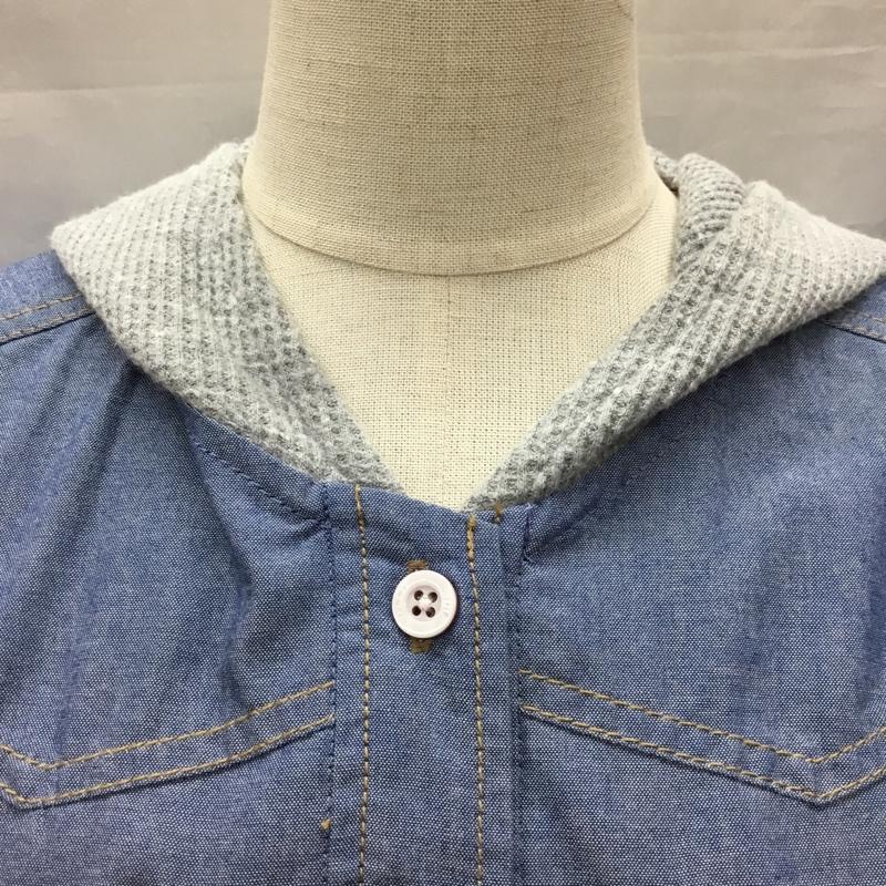 トミーガール tommy girl シャツ、ブラウス 長袖 長袖シャツ フード付きシャツ デニムシャツ S ロゴ、文字 インディゴ / インディゴ / レディース USED 古着 中古 10118478