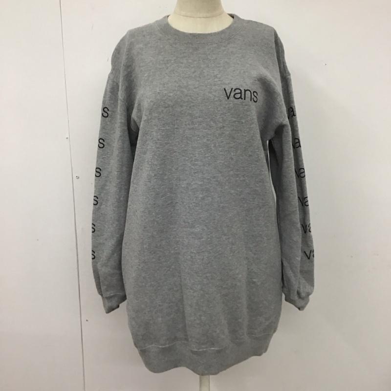 バンズ VANS ワンピース ミニスカート 29174h92000 スリーブプリントワンピース 長袖スウェットワンピース トレーナー FREE ロゴ、文字 灰 / グレー / メンズ USED 古着 中古 10111895