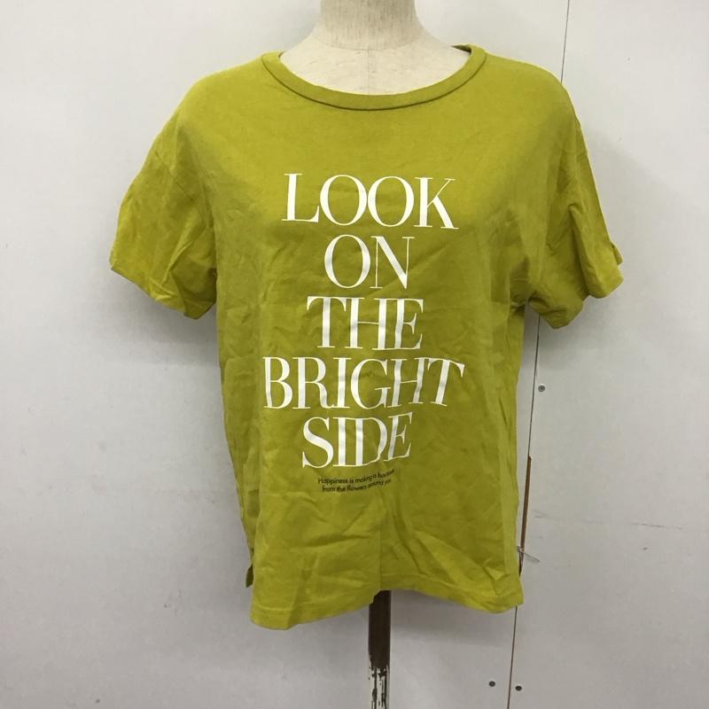 サマンサモスモス Samansa Mos2 Tシャツ 半袖 半袖カットソー プリントTシャツ クルーネックカットソー FREE ロゴ、文字 黄 / イエロー / レディース USED 古着 中古 10125179