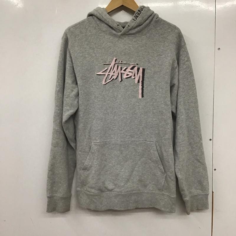 ステューシー STUSSY パーカー 長袖 長袖パーカー プルオーバーパーカー スウェット L ロゴ、文字 灰 / グレー / メンズ USED 古着 中古 10133973