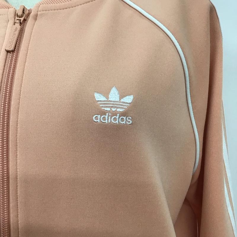 アディダス adidas ジャケット、上着 ジャンパー、ブルゾン dv2635 ジップアップジャケット ジャージ スポーツウェア ロゴ、文字 桃 / ピンク / レディース USED 古着 中古 10113906