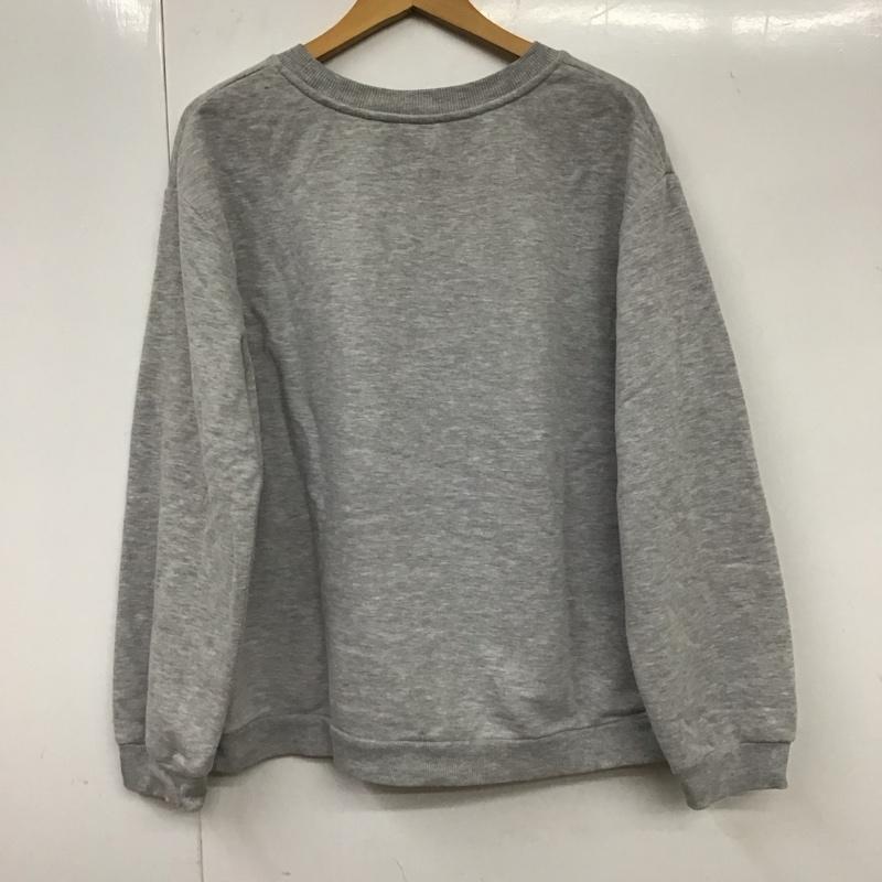 ザラ ZARA トレーナー 長袖 長袖トレーナー スウェット クルーネック プルオーバー L ロゴ、文字 灰 / グレー / レディース USED 古着 中古 10132658