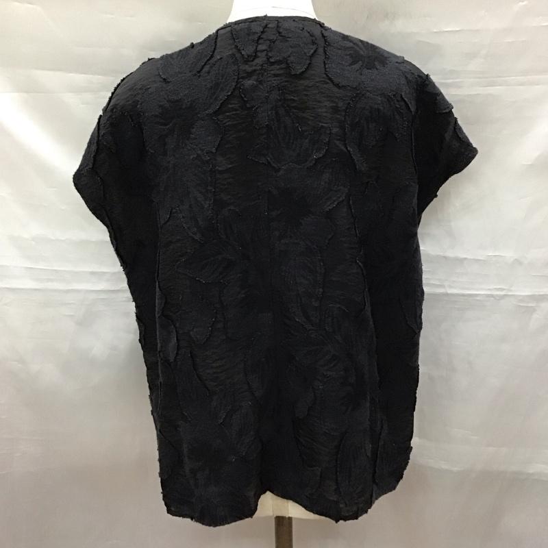 ユナイテッドアローズ UNITED ARROWS カットソー 半袖 1516-162-4459 カットジャカード 総柄 黒 / ブラック / レディース USED 古着 中古 10115852
