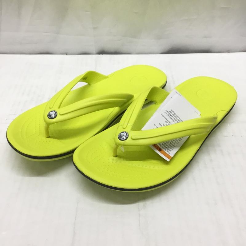 クロックス crocs サンダル サンダル 11033-7H1 Crocband Flip 24cm ビーチサンダル 24.0cm ワンポイント 黄 / イエロー / レディース USED 古着 中古 10110658