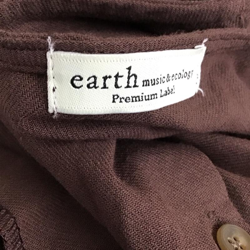 アースミュージックアンドエコロジー earth music&ecology ワンピース ロングスカート BA13L0H0330 Vネックギャザーワンピース 半袖 FREE 無地 ダークブラウン / ダークブラウン / レディース USED 古着 中古 10115309