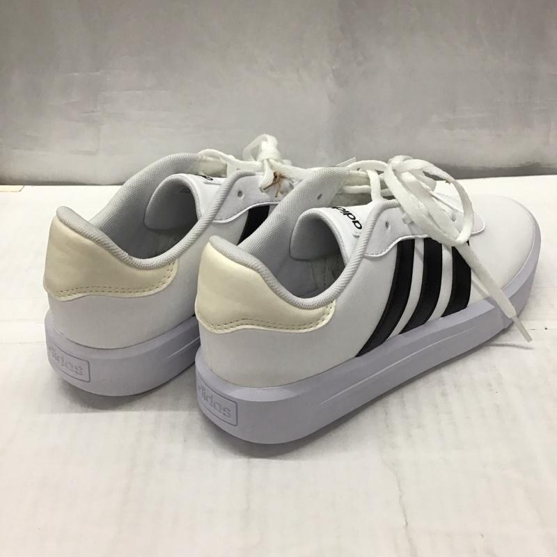 アディダス adidas スニーカー スニーカー HQ4532 コート PF W 24.5cm 24.5cm ロゴ、文字 白 / ホワイト / X 黒 / ブラック / レディース USED 古着 中古 10120882