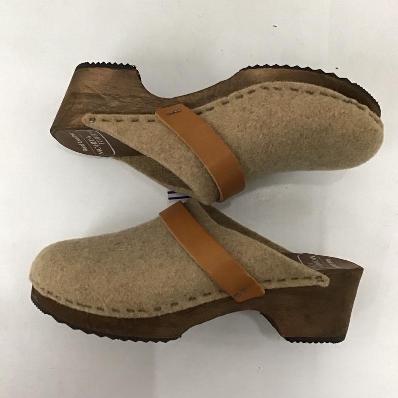 モヘダトフェール MOHEDA TOFFELN サンダル サンダル サボ スウェーデン製 ウール タグ付き 無地 ベージュ / ベージュ / レディース USED 古着 中古 10123315