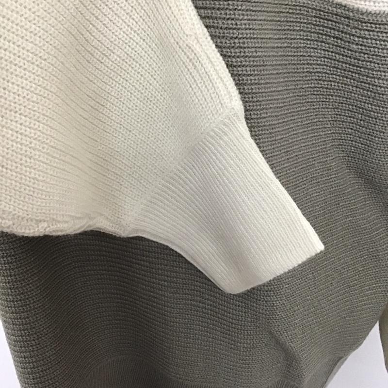 アズールバイマウジー AZUL BY MOUSSY ニット、セーター 長袖 250eab70-039i ヌーディードルマンニット 長袖ニットカットソー S 無地 白 / ホワイト / X 灰 / グレー /  レディース USED 古着 中古 10111502