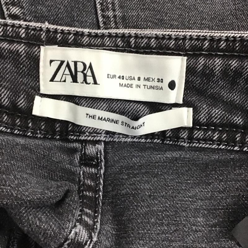 ザラ ZARA パンツ デニム、ジーンズ デニムパンツ ワイドパンツ カジュアルパンツ ストレッチパンツ 40インチ 無地 黒 / ブラック / レディース USED 古着 中古 10135591