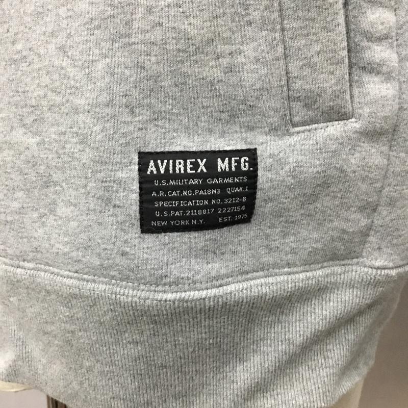 アヴィレックス AVIREX パーカー 長袖 長袖パーカー フード付きパーカー プリントスウェット トレーナー ジップアップパーカー XL ロゴ、文字 灰 / グレー /  メンズ USED 古着 中古 10120083
