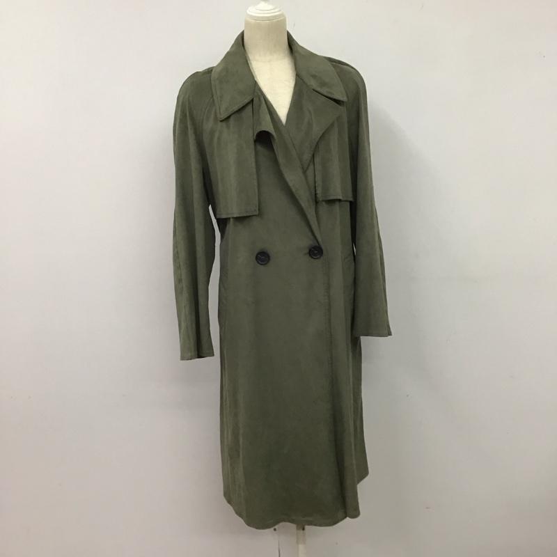 ザラ ZARA ジャケット、上着 ジャケット、ブレザー ロングジャケット アウター ロングコート L 無地 カーキ / カーキ / レディース USED 古着 中古 10125989