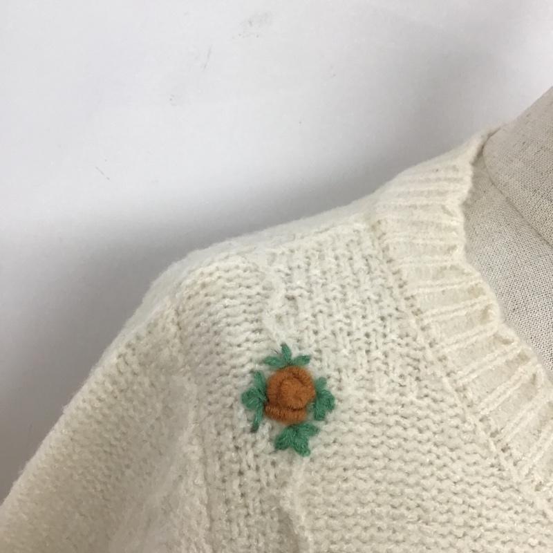 ナイスクラップ NICE CLAUP カーディガン 長袖 FREE 無地 アイボリー / アイボリー / レディース USED 古着 中古 10106103