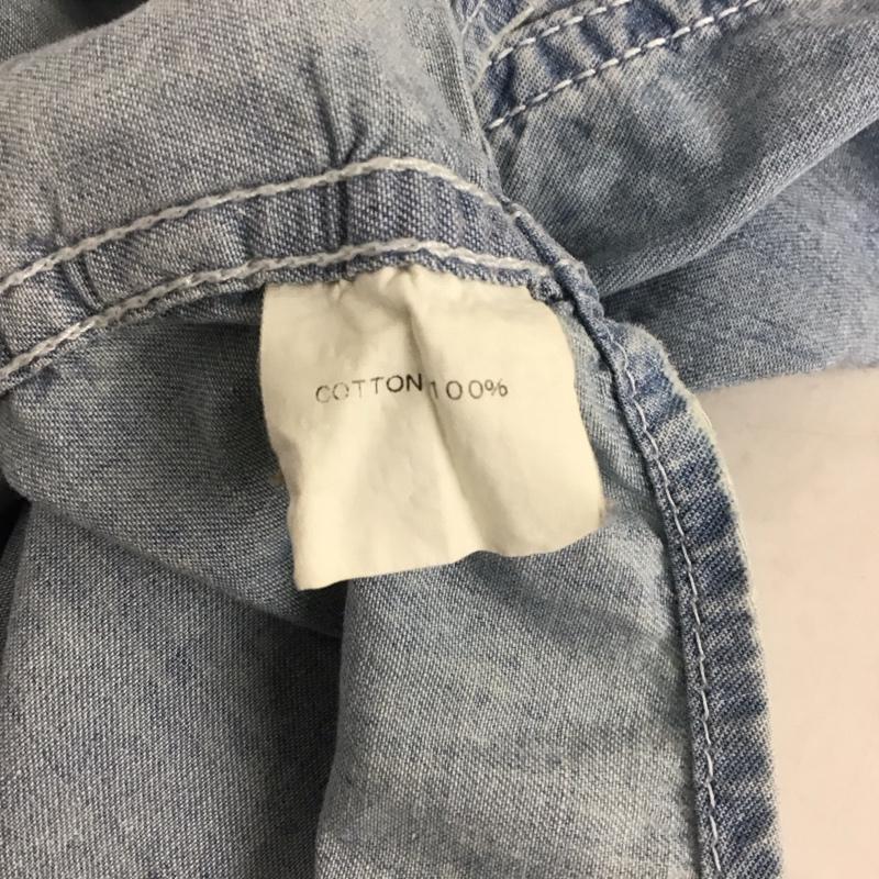 クラクト CLUCT シャツ、ブラウス 長袖 長袖デニムシャツ カラーシャツ 長袖シャツ L ダメージ加工 インディゴ / インディゴ / メンズ USED 古着 中古 10140726