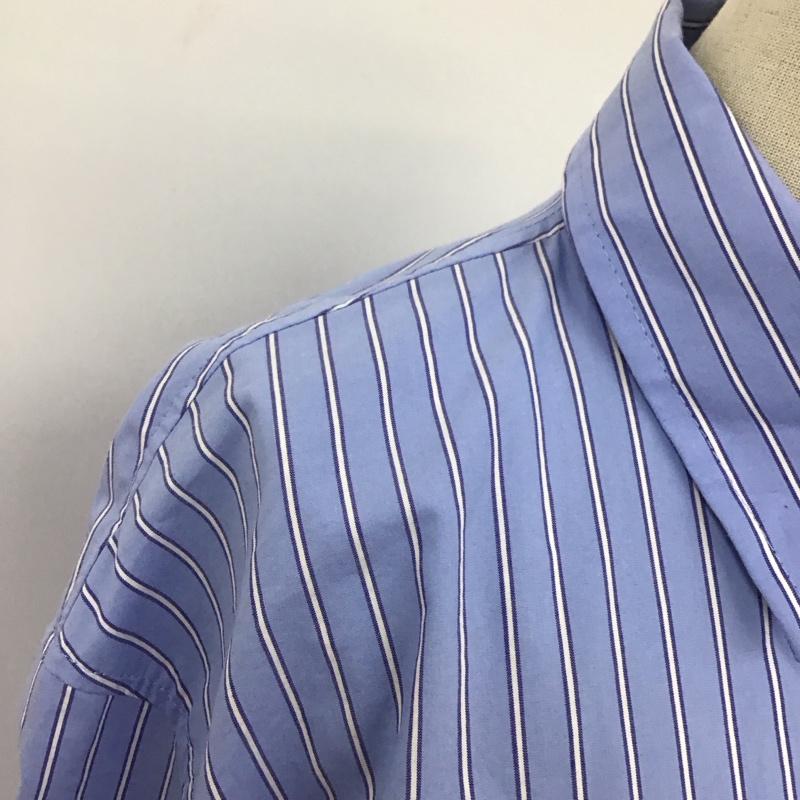 ザラ ZARA シャツ、ブラウス 長袖 7385 186 400 オーバーサイズ XS ストライプ 青 / ブルー / X 白 / ホワイト / レディース USED 古着 中古 10122675