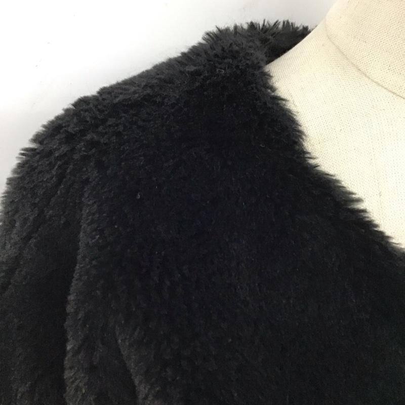 ベルシュカ Bershka ジャケット、上着 ジャケット、ブレザー ノーカラージャケット フェイクファージャケット L 無地 黒 / ブラック / レディース USED 古着 中古 10125124