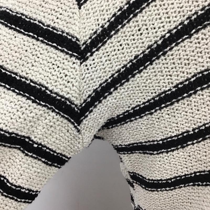 ザラ ZARA ニット、セーター 長袖 1165 118 104 サマーニット S ボーダー柄 黒 / ブラック / X アイボリー / アイボリー /  レディース USED 古着 中古 10113499
