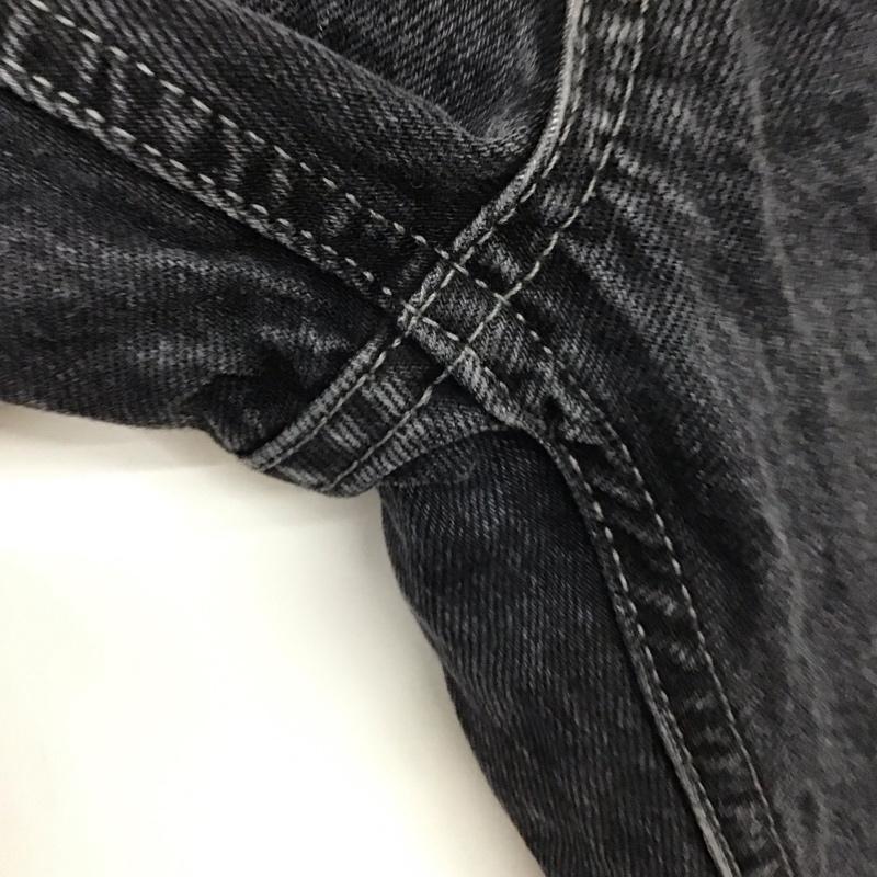 ザラ ZARA パンツ デニム、ジーンズ デニムパンツ スリムパンツ カジュアルパンツ ストレッチパンツ 裾スリット 36 無地 黒 / ブラック / レディース USED 古着 中古 10136746