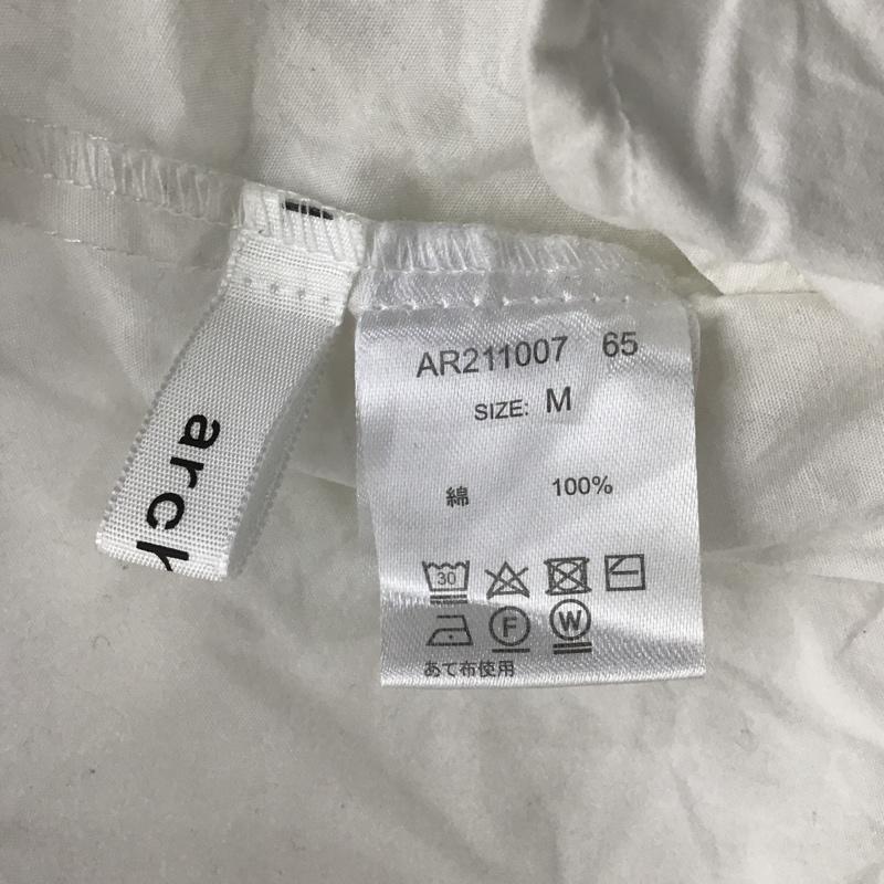 アルシーヴ archives シャツ、ブラウス 長袖 ar211007 65 ペプラム付きコットンブラウス 長袖シャツ ノーカラーシャツ M 無地 白 / ホワイト / レディース USED 古着 中古 10105950