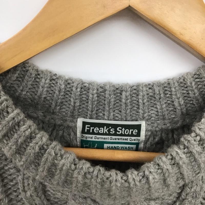 フリークスストア FREAK S STORE ニット、セーター 長袖 長袖ニットカットソー クルーネック セーター M 総柄 灰 / グレー / メンズ USED 古着 中古 10137297