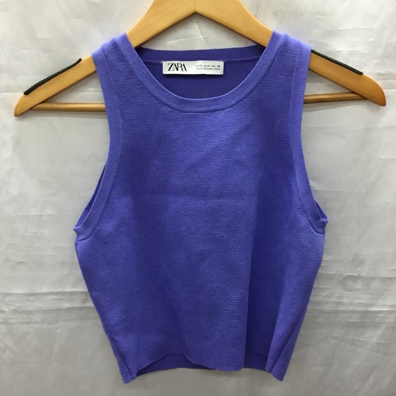 ザラ ZARA タンクトップ タンクトップ 1750 002 439 クロップド丈 S 無地 紫 / パープル / レディース USED 古着 中古 10119001