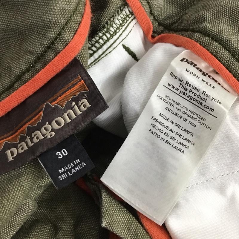 パタゴニア patagonia パンツ デニム、ジーンズ デニムパンツ スリムパンツ カジュアルパンツ 30インチ ロゴ、文字 カーキ / カーキ / メンズ USED 古着 中古 10145339