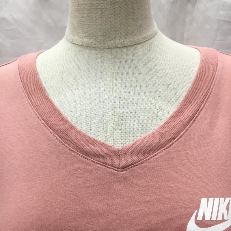 ナイキ NIKE Tシャツ 半袖 DJ1118-685 Vネック スポーツウェア M ロゴ、文字 桃 / ピンク / レディース USED 古着 中古 10115551
