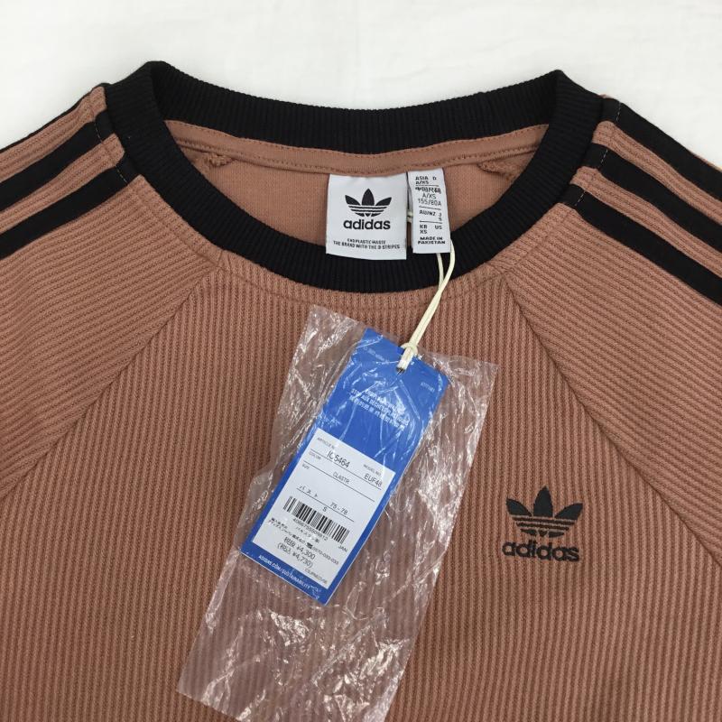 アディダス adidas Tシャツ 半袖 S ロゴ、文字 桃 / ピンク / X ベージュ / ベージュ / レディース USED 古着 中古 10128108