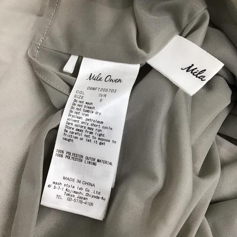 ミラオーウェン Mila Owen カットソー 長袖 09WFT205703 プリーツ キーネック 0 無地 灰 / グレー / レディース USED 古着 中古 10123096