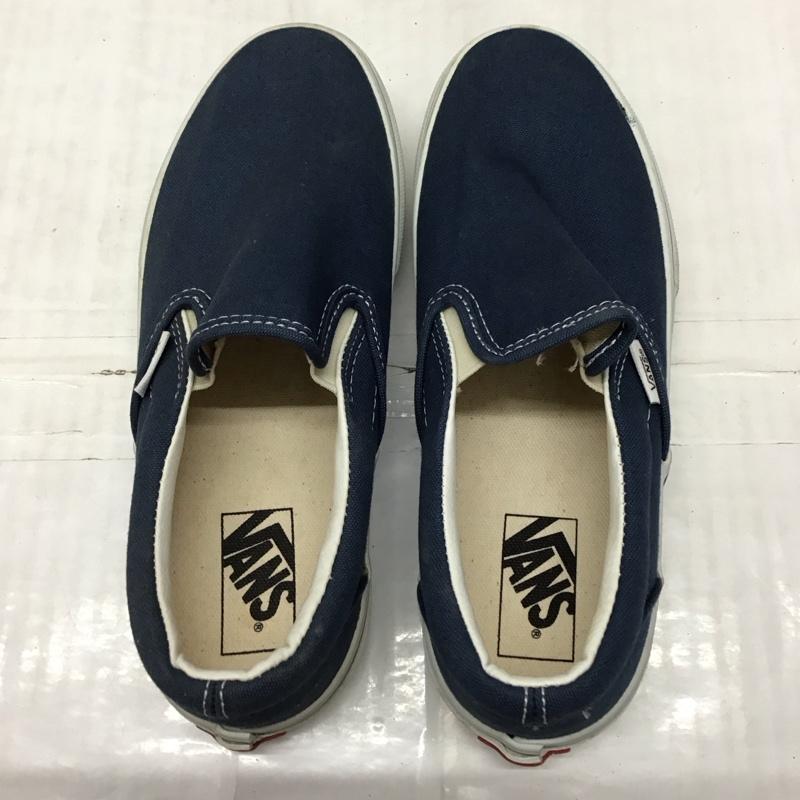 バンズ VANS スニーカー スニーカー V98CLA SLIP ON スリッポン 23.5cm 23.5cm ロゴ、文字 紺 / ネイビー / X 白 / ホワイト / レディース USED 古着 中古 10118868