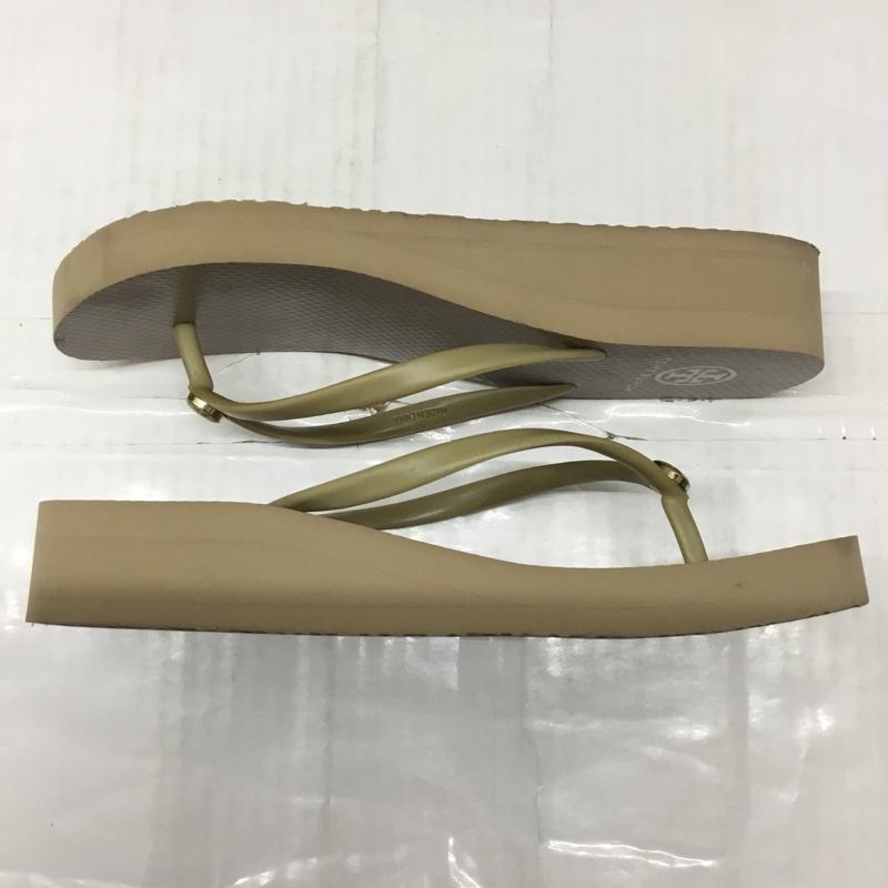 トリーバーチ TORY BURCH サンダル サンダル Wedge Thin Flip Flops トングサンダル 厚底 箱有 ロゴ、文字 ベージュ / ベージュ / レディース USED 古着 中古 10113525