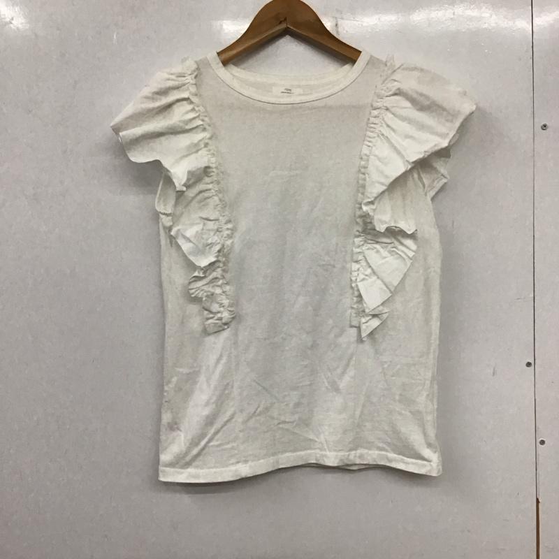 アイテムズ アーバンリサーチ ITEMS URBAN RESEARCH カットソー 半袖 IT35-21A012 フハクラッフルプルオーバー FREE 無地 白 / ホワイト / レディース USED 古着 中古 10137383